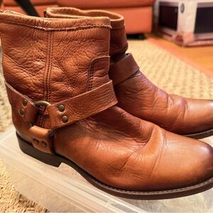 Frye Tan Leather Ankle Boots